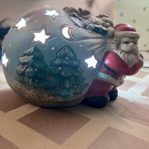 Vintage Ceramic Santa Votive Candle Holder